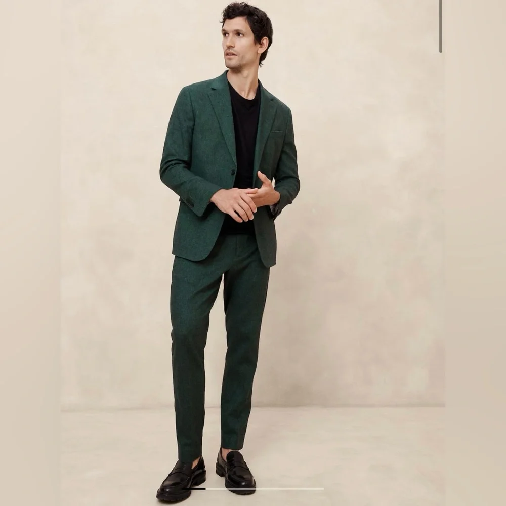 Banana Republic Green Linen Suit Pants